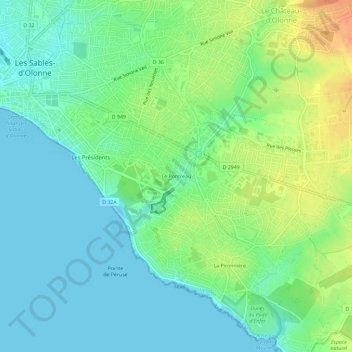 Le Pontreau topographic map, elevation, terrain