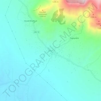 Taref topographic map, elevation, terrain