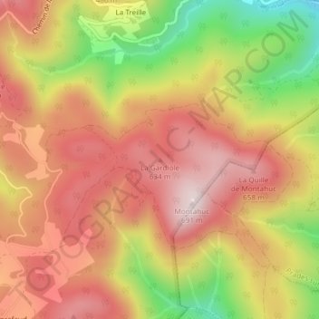 La Gardiole topographic map, elevation, terrain