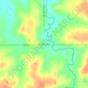 Nova Estrela topographic map, elevation, terrain