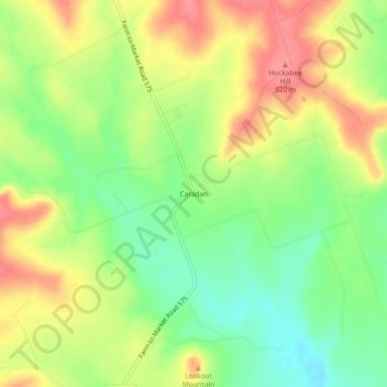 Caradan topographic map, elevation, terrain