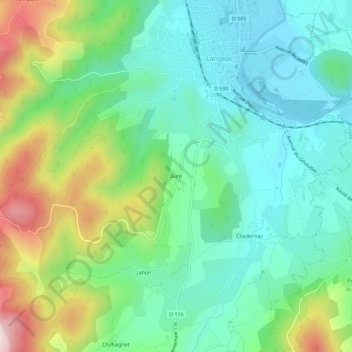 Bure topographic map, elevation, terrain