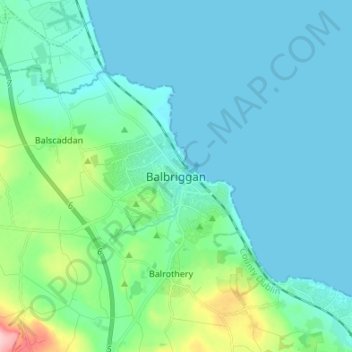 Balbriggan topographic map, elevation, terrain