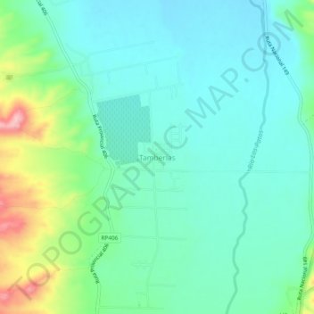 Tamberías topographic map, elevation, terrain