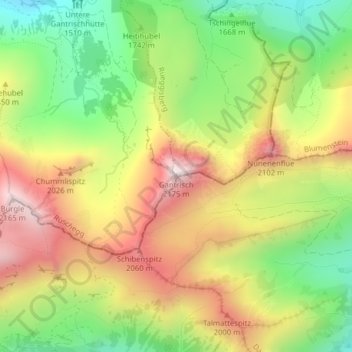 Gantrisch topographic map, elevation, terrain