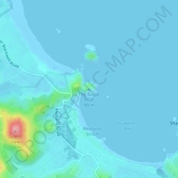 The Sugar Loaf topographic map, elevation, terrain