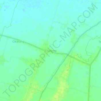 Cikalong topographic map, elevation, terrain