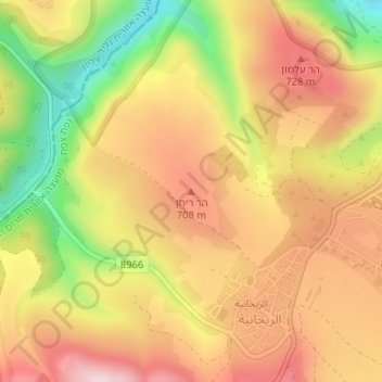 Har Reihan topographic map, elevation, terrain