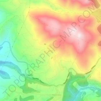 Doxa topographic map, elevation, terrain