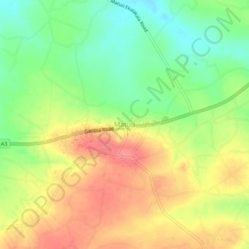 Matuu topographic map, elevation, terrain