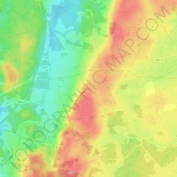 Bernbach topographic map, elevation, terrain