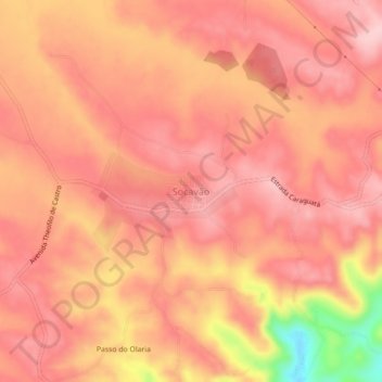 Socavão topographic map, elevation, terrain