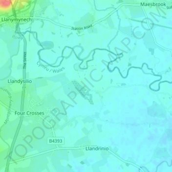 Domgay topographic map, elevation, terrain