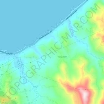 Karademir topographic map, elevation, terrain