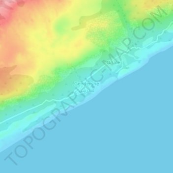 Gendershe topographic map, elevation, terrain