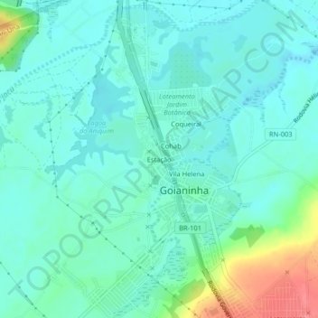 Estação topographic map, elevation, terrain