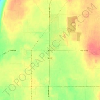 Carlsville topographic map, elevation, terrain
