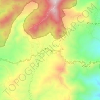 Kujangjaya topographic map, elevation, terrain