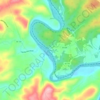 Salisbury topographic map, elevation, terrain