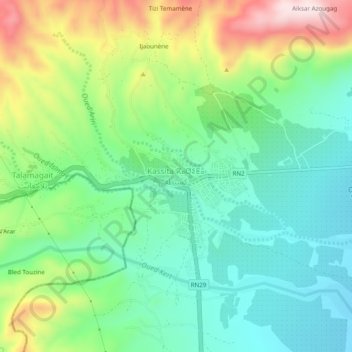 Kassita topographic map, elevation, terrain