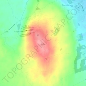 Simpsiö topographic map, elevation, terrain