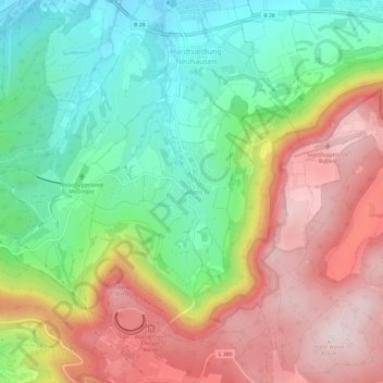 Glems topographic map, elevation, terrain