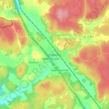 Hogstorp topographic map, elevation, terrain