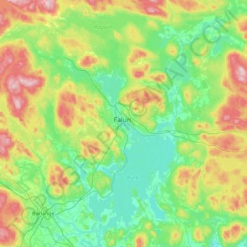 Falu kommun topographic map, elevation, terrain