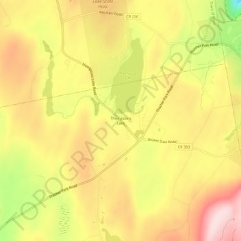 Thompsons Lake topographic map, elevation, terrain