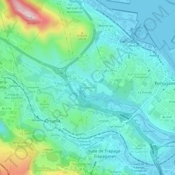 Balparda topographic map, elevation, terrain