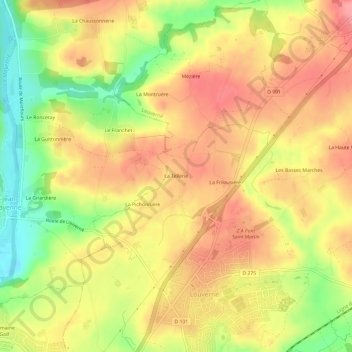 La Tellerie topographic map, elevation, terrain