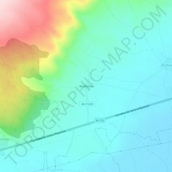 Muñochas topographic map, elevation, terrain