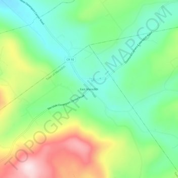 East Meredith topographic map, elevation, terrain
