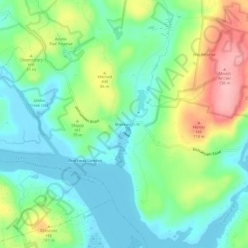 Brockway topographic map, elevation, terrain