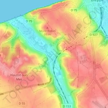 Le Petit Appeville topographic map, elevation, terrain