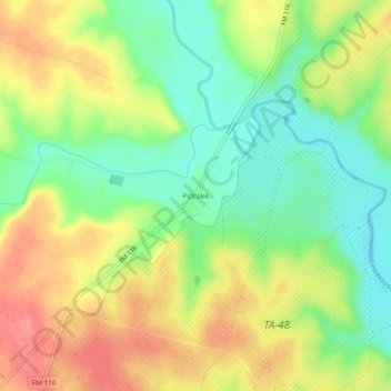 Pidcoke topographic map, elevation, terrain