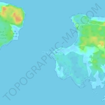 Boca del Drago topographic map, elevation, terrain