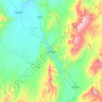 Puli Khumri topographic map, elevation, terrain