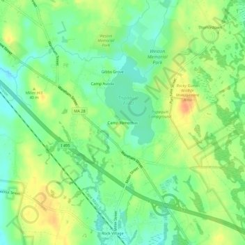 Camp Yomechas topographic map, elevation, terrain