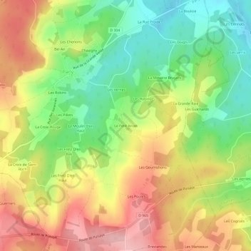 Le Petit Arran topographic map, elevation, terrain