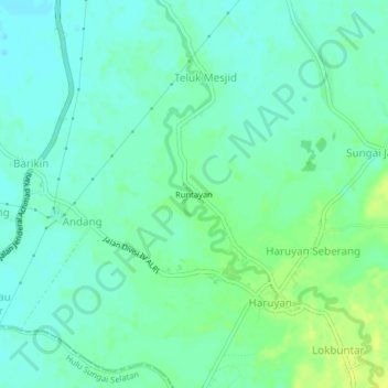 Runtayan topographic map, elevation, terrain
