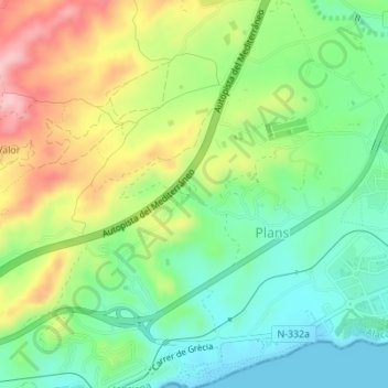 Moratella Xica topographic map, elevation, terrain