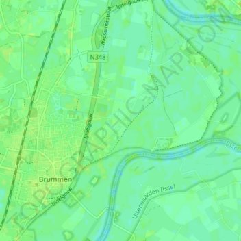 Cortenoever topographic map, elevation, terrain