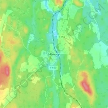 Månsarp topographic map, elevation, terrain