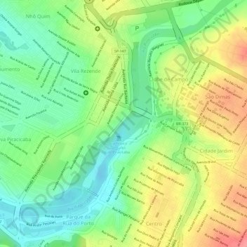 Mirante Rio Piracicaba topographic map, elevation, terrain