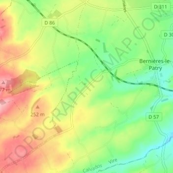 Noron topographic map, elevation, terrain