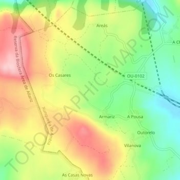 A Gandara topographic map, elevation, terrain