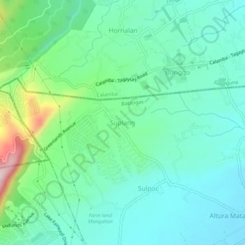 Suplang topographic map, elevation, terrain