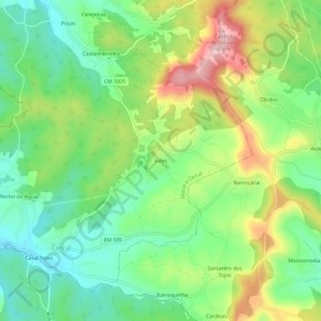 Vales topographic map, elevation, terrain