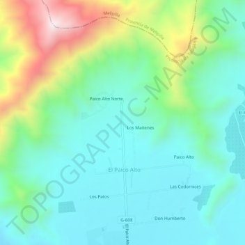 Rinconada topographic map, elevation, terrain